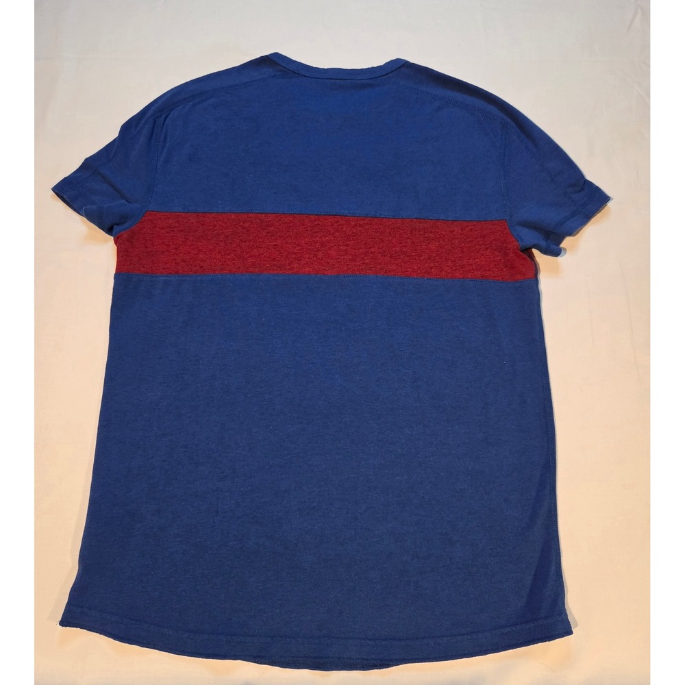 American Eagle Flex T-Shirt Mens Small Blue Maroon Stripe Classic Fit Crewneck - Picture 6 of 6